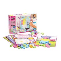 PLUS - BIG 그림 퍼즐 파스텔 색상 믹스 건설 빌딩 스템 장난감 및 인터로킹 대형 퍼즐 블록, Pastel Mix