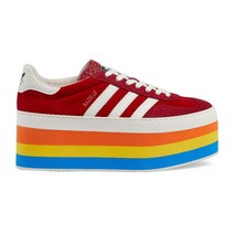 구찌 아디다스 가젤 플랫폼 스니커즈 레드 707871 9STU0 6360