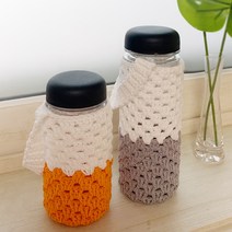 물병 보틀파우치 핸드메이드 텀블러파우치 투톤물병가방 350ml 500ml, 오렌지