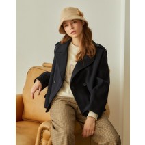 22FW [DAKS LONDON STUDIO] 네이비 단색 울혼방 숏코트 DLCO2DT03N3