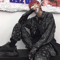워커홀릭 페이즐리 패턴 오버핏 셔츠