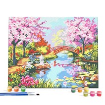 아이러브페인팅 DIY 액자형 그림그리기 4050 풍경 98종 모음 명화그리기 유화 페인팅 취미, 19.봄색의 시냇가 페인팅