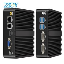 XCY-팬리스 미니 PC 인텔 셀러론 J4125 2x GbE LAN RS232 HDMI VGA 지원 WiFi 4G LTE 윈도우즈 10 리눅스 산업용 컴퓨터, No RAM No SSD NoWiFi, Celeron 3205U DDR3L