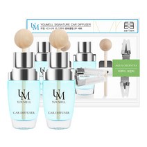 (1+1) 유멜 시그니처 벤트클립 카 디퓨저 20ml, 아쿠아그린티, 2개