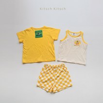 키치키치 아동복 체크나시 미키반팔 상하복 상하세트 여름상하복 디즈니상하복 3종세트