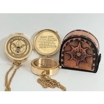 SAYRA NAUTICALSS Eagle Scout 맞춤형 황동 나침반 | 빈티지 BOY 스카우트 서약 가죽 케이스 포함