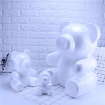 [곰돌이스펀지+조화장미꽃]로즈베어 장미곰돌이 장미꽃인형 만들기 DIY 세트_쯔야코드, 소형, 화이트250pcs