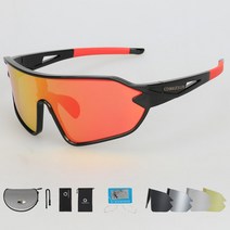스포츠고글 자전거고글COMAXSUN Professional Polarized Cycling Glasses 자전거 고글 야외 스포츠 선글라, Style 3 BLACK RED, 09 Style 3 BLACK RED