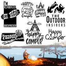 캠핑로고스티커2 자동차데칼스티커 캠핑카 카고트레일러 카라반꾸미기 아웃도어, 1개, 연두L
