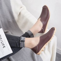 SAWM 2021 여성을위한 보트 신발 대형 가죽 여성 신발 하드 착용 소프트 플랫 신발 숙녀 봄
