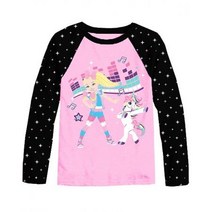 반려용품 JoJo Siwa 여아용 Beats 긴소매 티셔츠 핑크/블랙., PinkBlack, one option