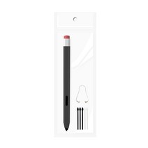 에코아미 갤럭시 탭 S7 FE S8 플러스 울트라 S펜 연필 실리콘 케이스 + 펜촉 5개(화이트+블랙), 블랙+ 펜촉 5개(화이트+블랙)