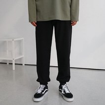 [맨즈북] 편한 배기핏 남자 스판조거츄리닝 시보리 밴딩바지 봄 가을용