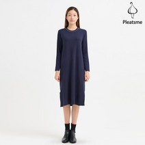 라인 배색 니트 원피스