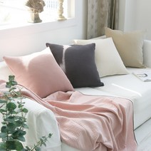 데일리 피그먼트 와플 사각 쿠션 4colors, 커버+솜, 코튼베이지