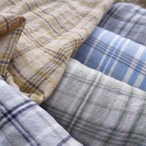 린넨100 퓨어 린넨 60리 21수 빈티지 마드라스체크 타탄체크 플레이드체크 원단, 6710 연그린/연그레이