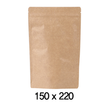 팩플러스 크라프트증착스탠드(지퍼/세로형) 150x220 100매 / 크라프트스탠드 / 크라프트지퍼백 / 크라프트포장