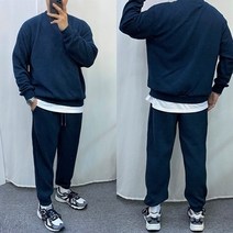 남녀공용 코듀로이 스판 맨투맨&밴딩조거바지 봄가을 트레이닝세트