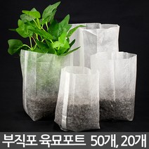 50개/20개) 부직포 육묘 모종 포트 - 화분 씨앗 키우기 새싹 묘목 폿트 삽목 파종 백 가방 분갈이 재배