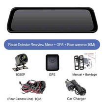 어라운드뷰 후방 사이드 카메라 ADD키 10 quot스 자동차 Dvr 레이더 감지기 백미러 카메라 FHD 1080P 등록, 02 with rear camera_02 32G