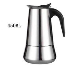 커피메이커 부품 패션 디자인 대용량 에스프레소 커피 메이커 Moka Pot 스테인레스 스틸 브루어 주전자 Pro Barista, [08] Big belly 450ml