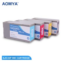 Aomya 안료 잉크 포함 호환 카트리지 엡손 호환 TM-C3500 컬러웍스 C3500 시리즈 프린터용 SJIC22P, 한개옵션1, 01 1set 4colors