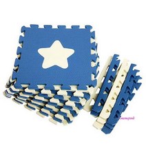 MMS_EVA퍼즐매트 아기 스타(30x30)10장 유아 층간소음 쿠션블럭 거실 충격방지 놀이방 어린이 아파트 PVC바닥 베란다_mms