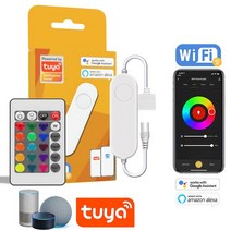 TUYA-어드레서블 컨트롤러 WIFI RGBIC 조광기 12-24V WS2811 1603 스트립 용 Smartlife Alexa Google ass, 06 RGB One Port-Remote
