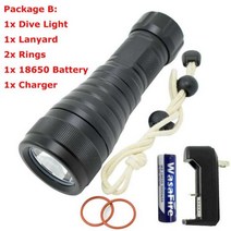 엘프 해루질 랜턴 수중 써치 스쿠버 다이빙 손전등 L2 LED IPX8 방수 150M 토치 18650 배터리 잠수함 잠수등 잠수, B