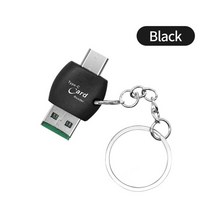 C타입 변환젠더 이어폰젠더 아이폰젠더 micro sd 카드 판독기 usb c otg 2 in 1 2 0 카드 판독기 pc 노트북 usb 메모리 플래시 드라이브 c 판독기, 검은색