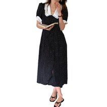 데이홀릭 네인 도트 롱 반팔원피스