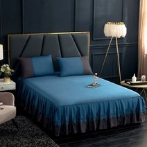 레이스 100% 면 더블 맞춤법 침대 스커트 매트리스 커버 160x200 140x200 133x72Fabric 침실 장식 통기성, bed skirt lan_105x200cm 1pc