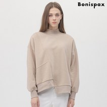 보니스팍스 사선 절개 터틀넥 언발 티셔츠-BY48TS240