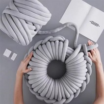 프리미어울실 두꺼운 슈퍼 벌크 청키 원사 손 뜨개질 크로셰 부드러운 큰 면 DIY 팔 로빙 담요용 스피닝 1kg, Gray-0.25KG