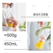 스무디 블렌더 휴대용 가정용 소형 업소용 오토 믹스, 핑크(더블컵)