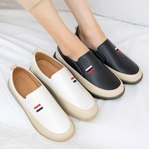 슈타운 천연소가죽 푹신 발편한 여성 쿠션 슬립온 단화 3cm