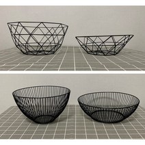 철제바구니 와이어 철망 메쉬 바스켓 다용도 과일 귤 바나나 트레이, B타입-높은보울형(골드)