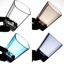 잔잔 PC 안깨지는컵 물컵 카페 업소용 다회용 사각컵 S 210ml, 브라운, 1개