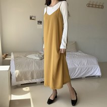 새틴 슬립 롱뷔스티에 원피스 빅사이즈