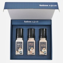 Saltree 천연 미네랄 건강 소금 그라인더 3종 선물세트 히데카 4호-핑크소금 200g+안데스소금 200g+잉카소금 200g