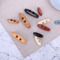 짱패브릭 4개)원목 토글단추 / 떡볶이 단추 / 나무떡볶이 단추, 오렌지브라운, 4개
