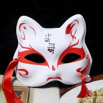 같은 스타일의 빛나는 새 고양이 악마 뜨거운 여우 마스크 반 얼굴 고대 스타일 일본 반딧불 숲 2 차원 애니메이션 비브라토, 고양이 악마 가면 - 남동생