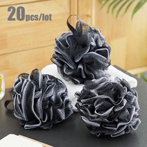 소프트 샤워 메쉬 포밍 스폰지 각질 제거 스크러버 블랙 목욕 버블 볼 바디 스킨 클리닝, Black