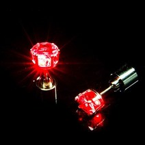 LED 귀 스터드 플래시 지르콘 반지 1 쌍 파티 여성을 위한 액세서리 크리스마스 주얼리 글로우 스틱, 01 Red