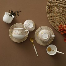 한국도자기 사군자 다기세트 10p(브라운/화이트) 택1, 화이트