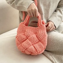 울클럽 위브 버킷백 DIY패키지 + 코바늘 10호 + 대바늘 6mm + 부자재, 516파스텔코랄(실).코바늘10호.대바늘6mm.부자재