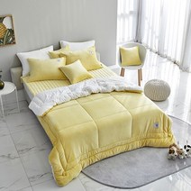 [헤지스홈]극세사 치즈 옐로우[6온스] 퀼트이불 싱글/퀸
