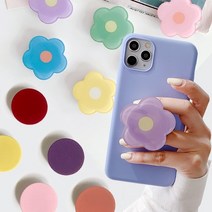 mh_꽃모양 아크릴톡 악세사리 스마트톡 무지그립톡 톡홀더 컬러 그립팝 에폭시 스마트폰 거치대 이지그립 3M, 원형그립톡(랜덤)