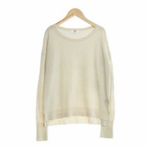 유니클로 베이지 울 보트넥니트 여자 M [95] 3154