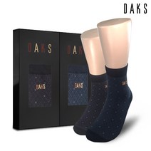 닥스(시즌잡화) [닥스양말] 신사2족세트 면후다단목 삼색도트 23806